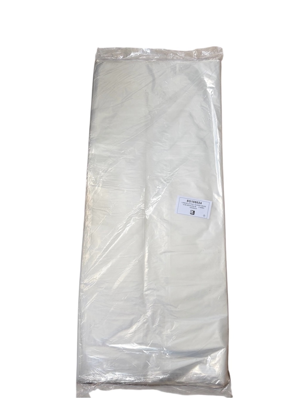 Linear LD 8G108024 Gusset Poly Bags (100 bags) 10X8X24 .85 MIL NWT